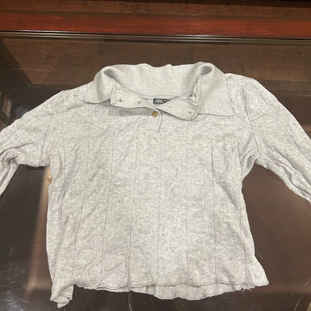 ZARA CROPPED BUTTON TOP